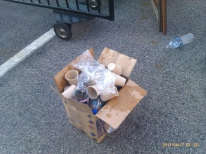 empty plastic bottles in the trash